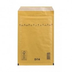 Polsterēta aploksne ar burbuļplēvi D/14, 200x275+50(180x265)mm, dzeltena