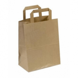 Papīra maisiņš ar rokturiem, 180X80X220mm, 80g/m2, 3.2 l, brūns
