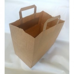 Papīra maisiņš ar rokturiem, 260x170x250mm, 80g/m2, 11.1 l, brūns