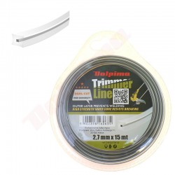 TRIMMERU LĪNIJA DUAL-CUT Kvadrāts 2,7MM/ 15M