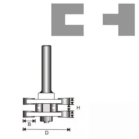 T-veida rievu freze, kats 8 D 41 H 6,35 B 9,5 mm