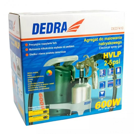 HVLP iekarta krasošanai ar izsmidzinašanas metodi, 600 W