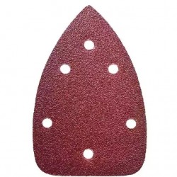 Trijsturveida slippapira paliktni ar caurumiem, 5 gab., gradacija 60#, mikroaku stiprinajums (Velcro), 140 x 140 x 80 mm