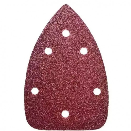 Trijsturveida slippapira paliktni ar caurumiem, 5 gab., gradacija 60#, mikroaku stiprinajums (Velcro), 140 x 140 x 80 mm