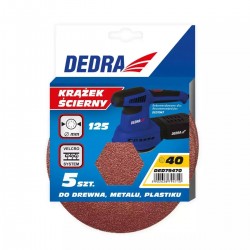 Slippapira diski ar caurumiem, 5 gab., gradacija 150#, mikroaku stiprinajums (Velcro), diam. 125 mm