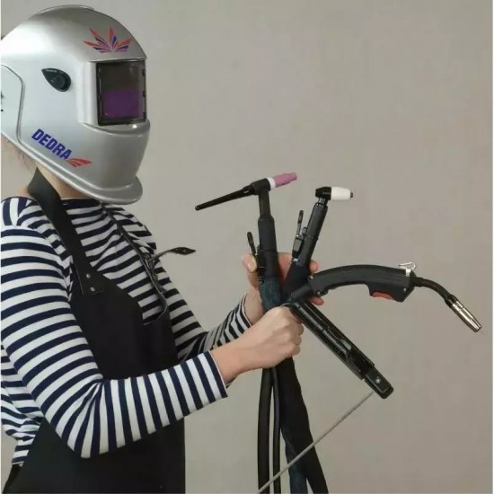 Metinašanas aizsargmaska, pašaptumšojoša, 2 sensori, 2 funkcijas: slipešana/metinašana