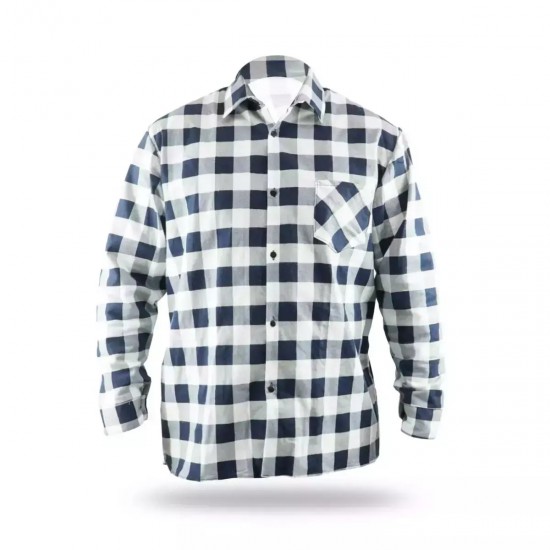 Flanela krekls tumši zils-balts, izmers XXXL, 100% kokvilna