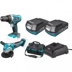 Lenķa slīpmašīna + Urbjmašīna-skrūvgriezis komplekts Dedra SAS+ALL DED7040+DED7050+2xDED7032+DED7038+DED7001