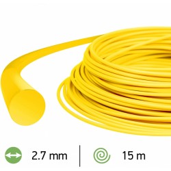 Trimmera aukla 2.7mm /15m dzeltena apaļā