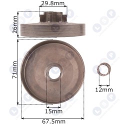 Groza sajūga trumuļa komplekts ķīniešu zāģiem 4500 5200 5800 (5903794700598)