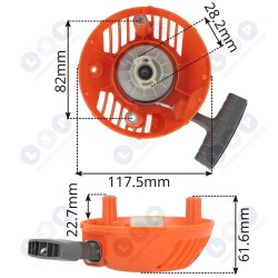 Starteris HUSQVARNA 128R 124L 125L 125R benzīna motorzāģim (5903794700796)