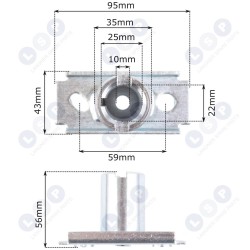 Nažu turētāja rumba NAC CEDRUS vārpstai 22 MM (5903794701038)