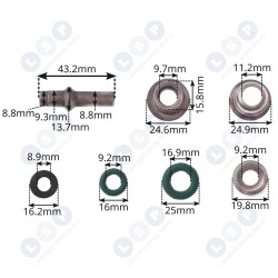 Bosch GBH 2-26 DRE bukses remonta komplekts 7 gab., 1613124081 + o-gredzeni (5903794701236)