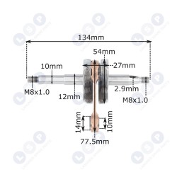 Kloķvārpsta 3800 benzīna ķēdes zāģim, nac 10mm (5903794730335)