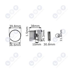 Virzuļa gredzena tapa Husqvarna 36 136 137 38mm 10mm (5903794730038)