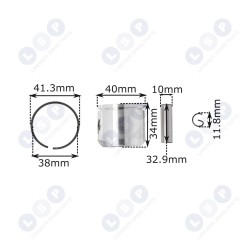 Virzuļa gredzena tapa Husqvarna 141 142 40mm 10mm (5903794730045)