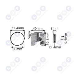 Virzuļa gredzeni ķīniešu krūmgriežiem 40mm 10mm (5903794730052)