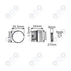 Virzuļa gredzena tapa benzīna motorzāģim 34mm 8mm (5903794730076)
