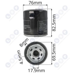 BRIGGS STRATTON 491056 zāles pļāvēja eļļas filtrs (5903794733657)