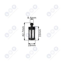Degvielas filtrs MS180 motorzāģim 18mm (5903794730526)