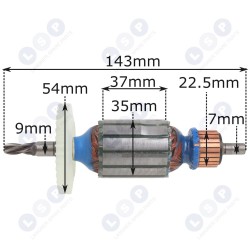 Rotors Bosch GSB13, GSB13RE urbjmašīnai, 2604011259 (5903794703636)
