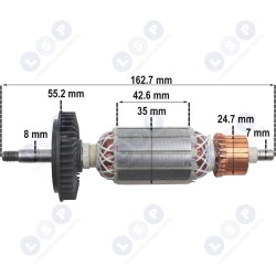 Ротор BOSCH GWS 10-125 C CE PWS 10 HILTI AG (5903794703704)