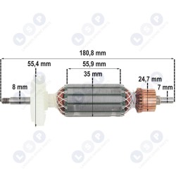 Ротор BOSCH GWS 14-125 CI CIE 1400 1604010A90 (5903794703759)