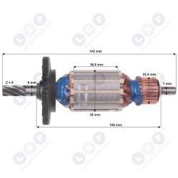 Ротор Bosch GBH 2-22 GBH 2-23 GBH 2200 1617000524 (5903794703841)