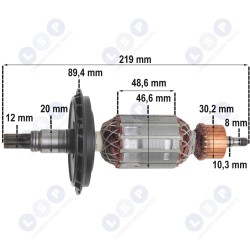 Ротор BOSCH GBH 7DE, 7-45DE, 7-46DE, 1614010213 (5903794703926)