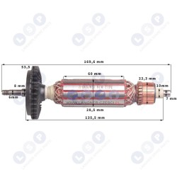 Тип ротора GWS 7-115, GWS 7-125, длинный 1619P05210 (5903794703988)