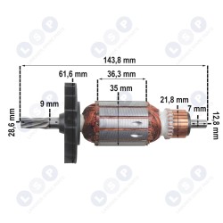 Ротор ТИП BOSCH GBH 2-24 DRE DFR 2400 7 зубцов (5903794719330)