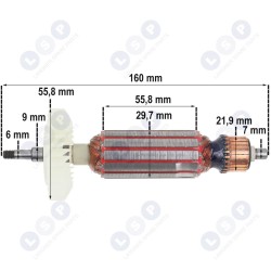 Ротор для шлифовальной машины MAKITA GA5030 GA5030R GA4530 (5903794704299)