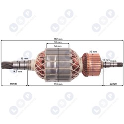 Ротор молотковый MAKITA HR5201, HR5211 516993-6 (5903794704527)