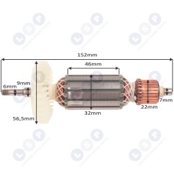 Тип ротора MAKITA 9554HN 9554NB 9555HN 9555NB (5903794704534)