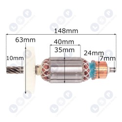 Ротор для Makita HR2810 HR2811FT HR2810T HR2810FT, 515294-9 (5903794704558)