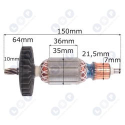 Ротор MAKITA HR2611FT HR2611F HR2610T HR2600 HR26 (5903794704565)