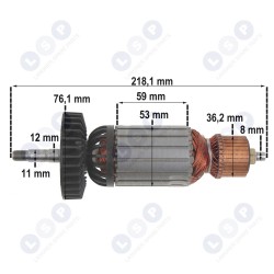 Ротор METABO WX 23-230 W2231X WX21180 WX21230 (5903794704640)