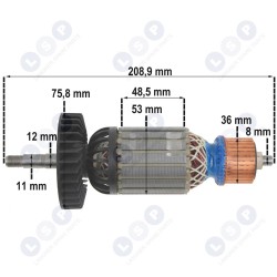 METABO W WX21-230 W23-180 WX23-230 ротор короткий (5903794704657)