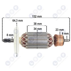 Āmura rotors HILTI TE 2, TE 2S, TE 2M, 354768-4 (5903794704992)