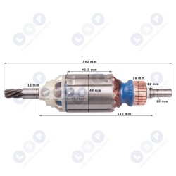 Rotora tips DeWalt D25500, D25600, D25830 580383-02 (5903794705234)