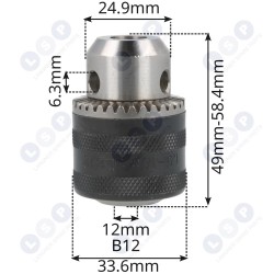 Urbšanas patrona B12 1,5-10 mm atslēga ()