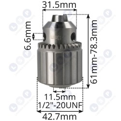 Urbšanas patrona, galva, galva 1,5–13 mm 1/2 collas (5903794706415)