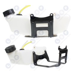 Pilnībā aprīkota degvielas tvertne krūmu griezējam, tvertnes stiprinājums ()