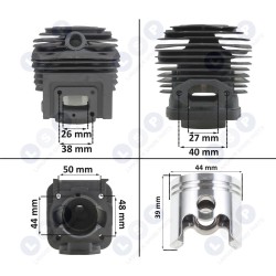 Krūmgrieža cilindrs 44 mm BLĪVJU KOMPLEKTS ()