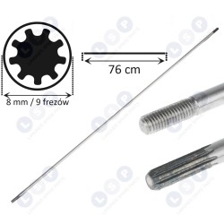 Piedziņas vārpsta benzīna krūmgrieža vārpstai 9 griezēji 8 mm 76 CM (5903794734470)