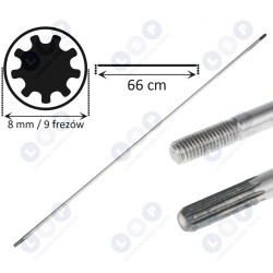 Piedziņas vārpsta benzīna krūmgrieža vārpstai 9 griezēji 8 mm 66 CM (5903794734487)