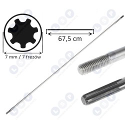 Piedziņas vārpsta benzīna krūmgrieža vārpstai 7 griezēji 7 mm 67,5 CM (5903794734494)