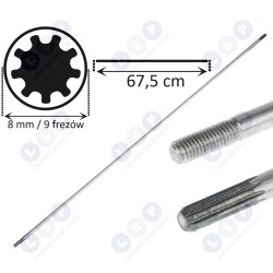 Piedziņas vārpsta benzīna krūmgrieža vārpstai 9 griezēji 8 mm 67,5 CM (5903794734517)