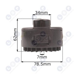 Pusautomātiska trumuļa galva, diametrs 7 mm, trimmeram (5903794712539)