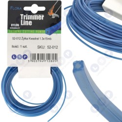 Kvadrātveida aukla 1,3 mm x 15 m neilona krūmgriežu trimmeriem (5903794712805)